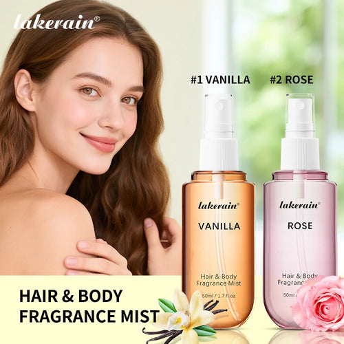 1/2 Pcs Vanilla Rose Fragrance Spray Hair & Body Fragrance Mist Fresh Long Lasting Fragrance Perfume Travel Size Freshener Spray