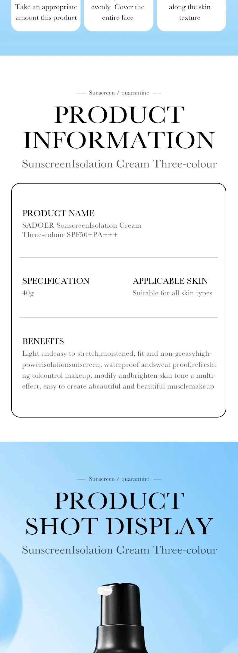 Face Makeup Primer Tri-color Cream Contour Color Isolation Waterproof Makeup Foundation Natural Makeup Base Cream 40g