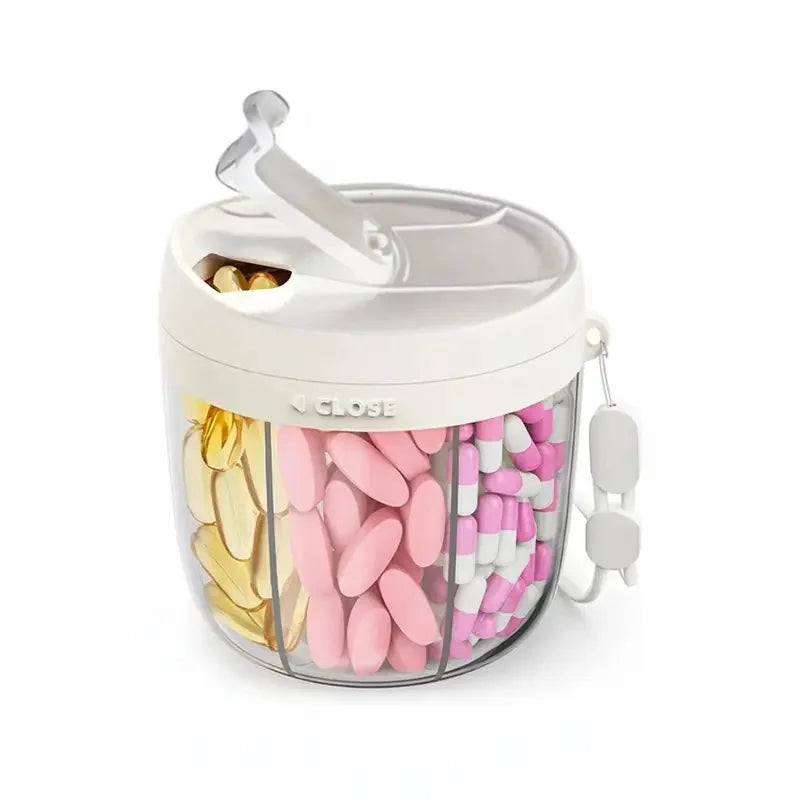 Portable 7-Compartment Vitamin Supplement Storage Box Energy Boost Capsule Organizer with Confusion-Reducing Design