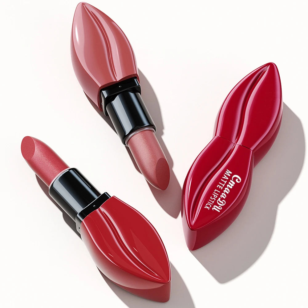 1pcs Matte Lip Gloss Lipstick, High Pigment Waterproof Velvet Long Lasting, Deep Red, Nude, Y2K Christmas Valentine's Day Gifts