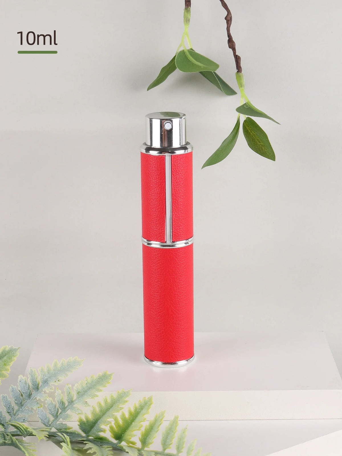 10ml rotary leather perfume bottle, empty refillable travel container, empty cologne bottle, portable spray bottle, pocket size