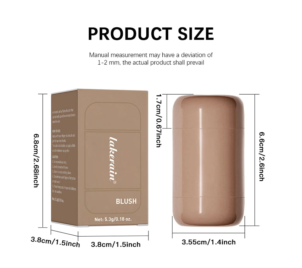 3-in-1Blush Stick Lasting Brightens Facial Cheek Stick Moisturizing Flash Lip Gloss Makeup Lip Gloss Face Rouge