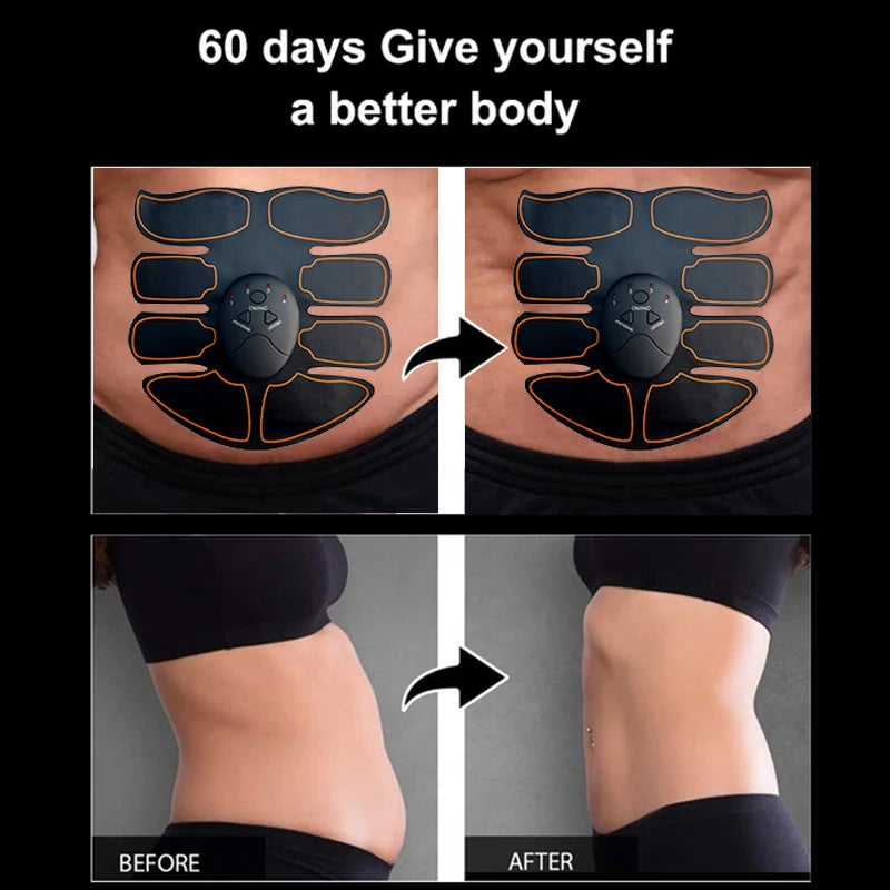 New EMS Muscel Stimulator Abdominal Arm Leg Neck Trainer Muscle Toner Body Training Slimming Massager Fitness Use With Battery