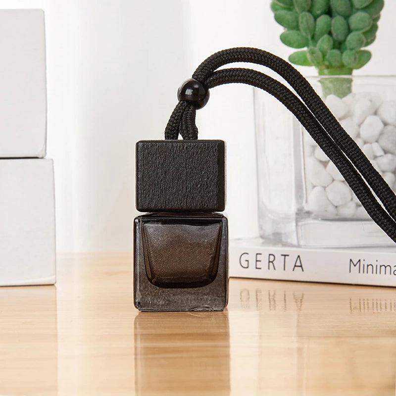 1PC Dyed Square Cap Black Cap Empty Bottle Car Essential Oil Diffuser Fragrance Air Freshener Scent Perfume Bottle Ornament