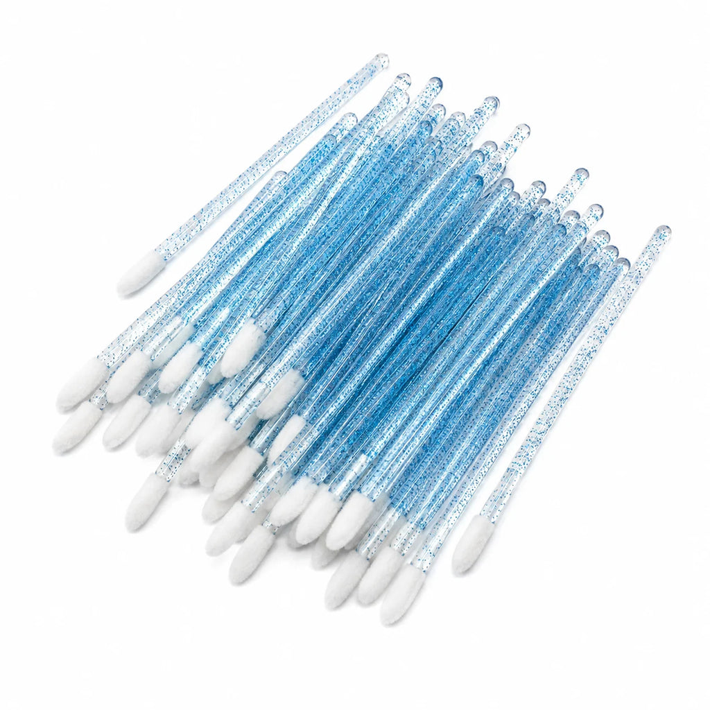 50Pcs Crystal Eyelashes Brushes Individual Lash Removing Cleaning Mascara Applicator Lip Brushes Makeup Eyelash Extension Tools
