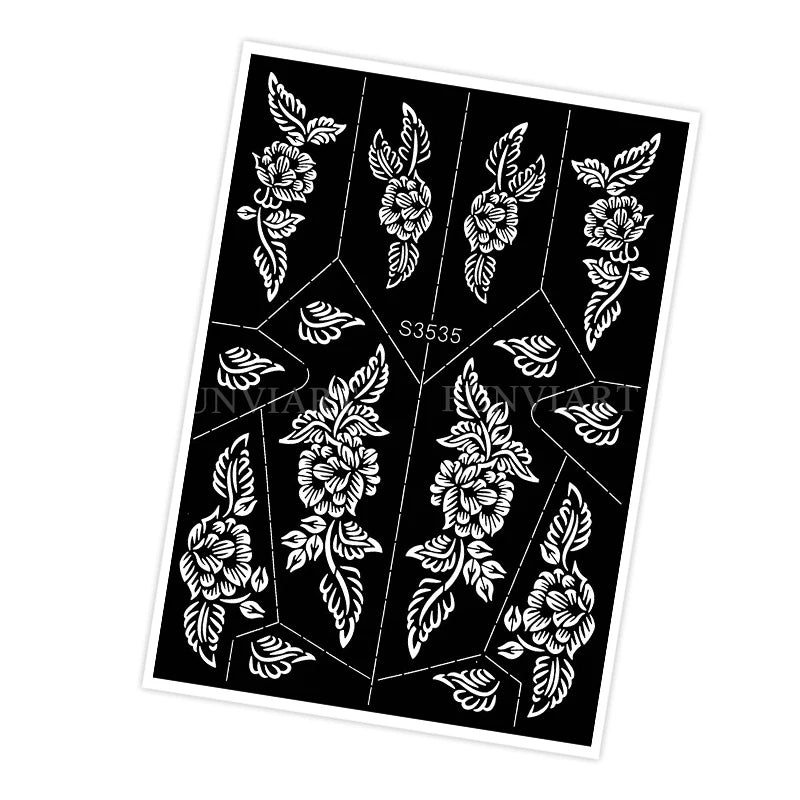 Reusable Stencil for Henna Flower Mehndi Design Tattoo Template for Women Henna Tattoo Stencil for Hand Foot Body Painting