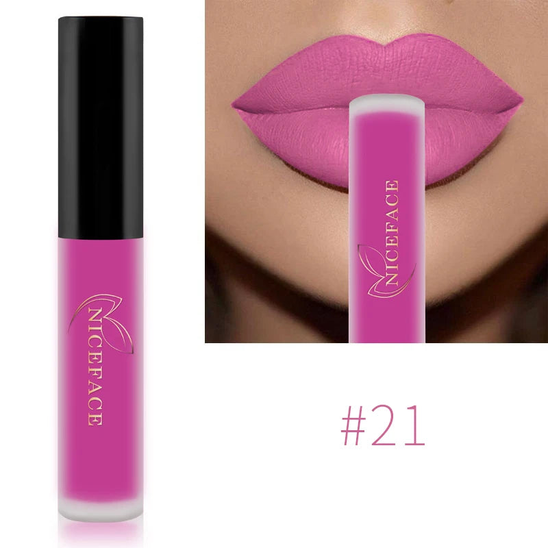 Nude Liquid Lipstick Ultra Matte Velvet Long Lasting Women Beauty Red Nonstick Cup Waterproof Purple Lip Gloss Lips Cosmetics