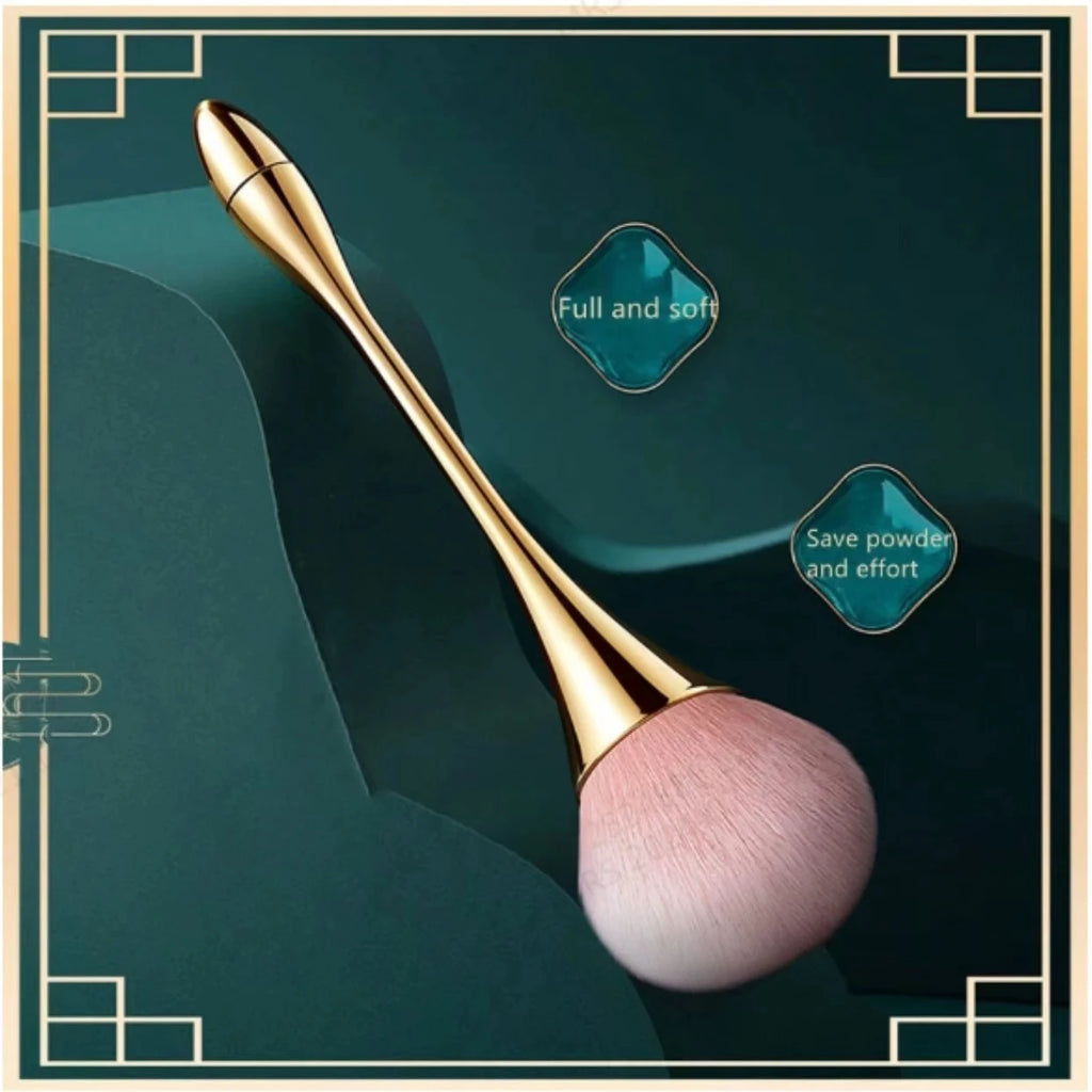Small Fluffy Soft Powder Brush for Blush & Setting Powder – Waist-Shaped Handle, Beauty Tool