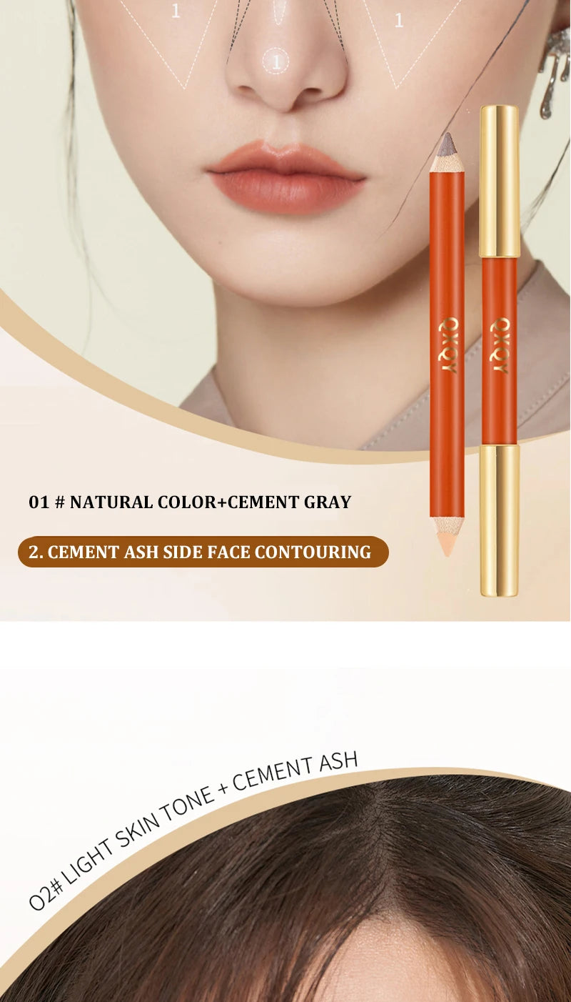Three dimensional Fine Double Head Contour Pen to Lighten Tear Hole Natural Touch Nose Shadow Contour Holding Highlighter