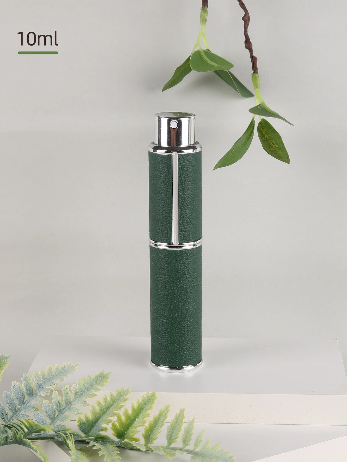 10ml rotary leather perfume bottle, empty refillable travel container, empty cologne bottle, portable spray bottle, pocket size