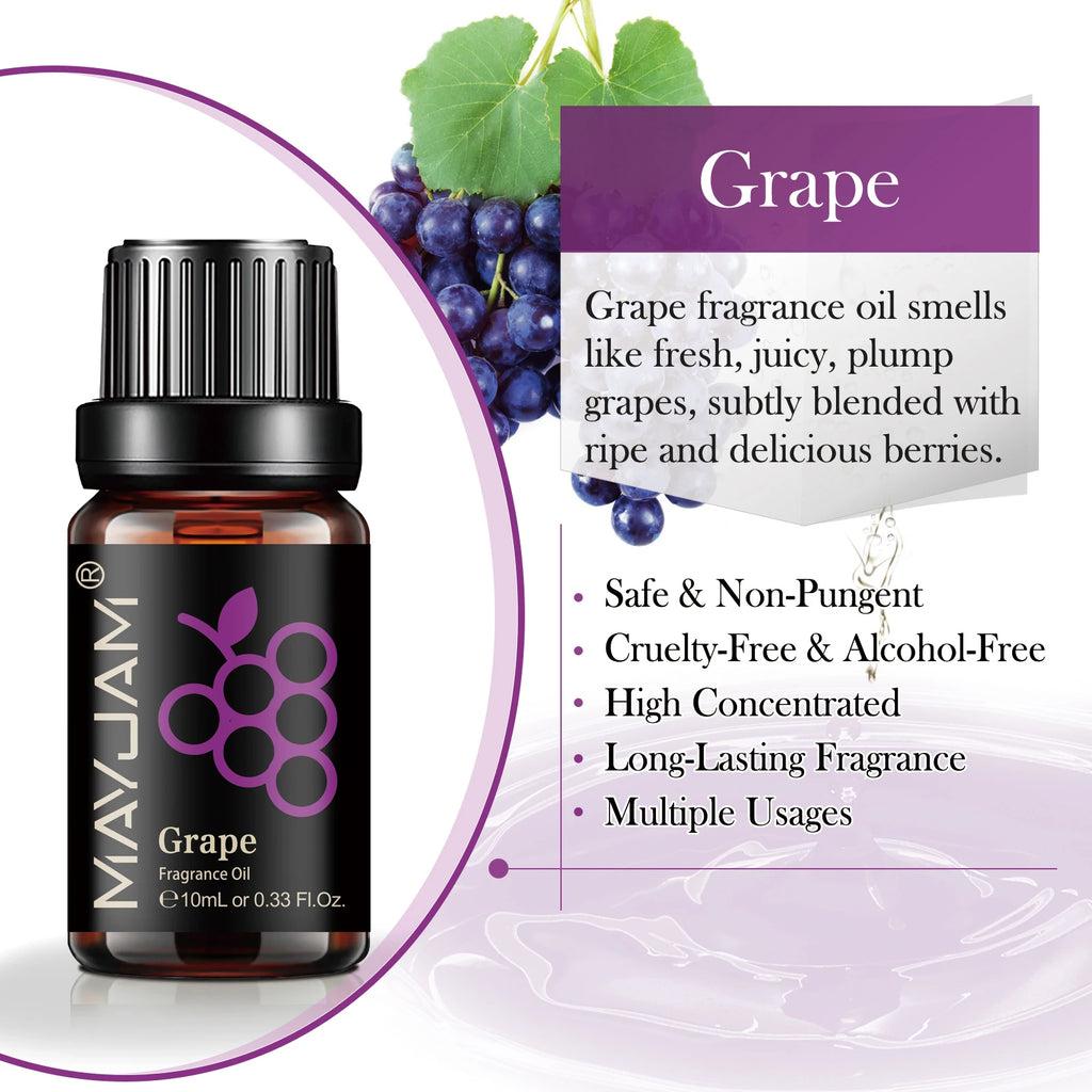 MAYJAM 10ML Fruit Fragrance Oil Lime Apple Mango Passion Fruit Strawberry Watermelon Cherry Coconut Lemon Sweet Orange 1pcs Oil