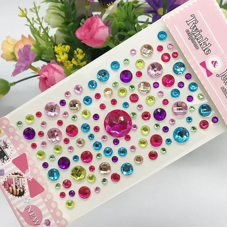 Rhinestone Acrylic Face Decoration Sticker Party Eyes Makeup Crystal Self-adhesive DIY Sticker Girls Face Diamond Tattoo Sticker