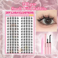 140 Cluster Korean-Style False Lash Extension Kit – Perfect for Cosplay Makeup & Natural Long Wispy Cat Eyes!