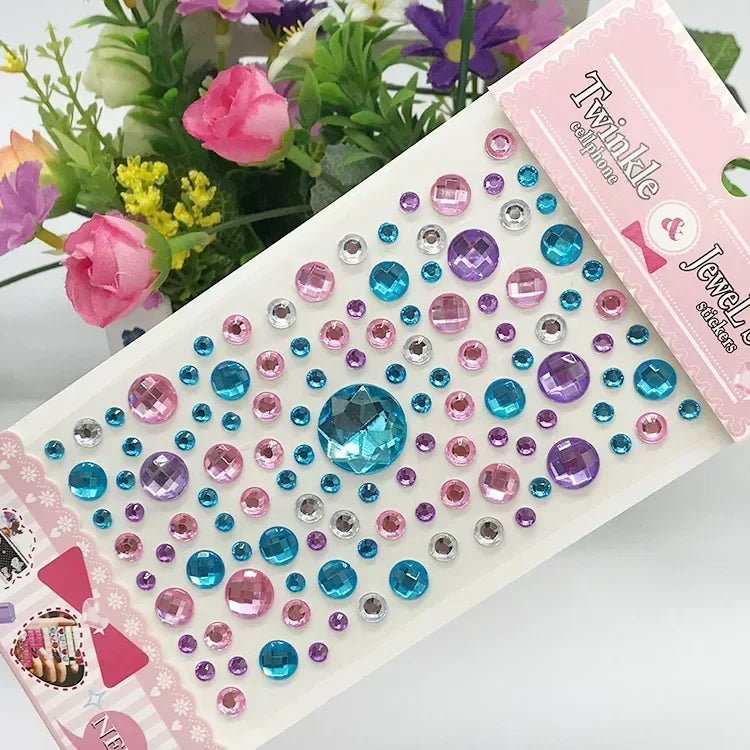 Rhinestone Acrylic Face Decoration Sticker Party Eyes Makeup Crystal Self-adhesive DIY Sticker Girls Face Diamond Tattoo Sticker