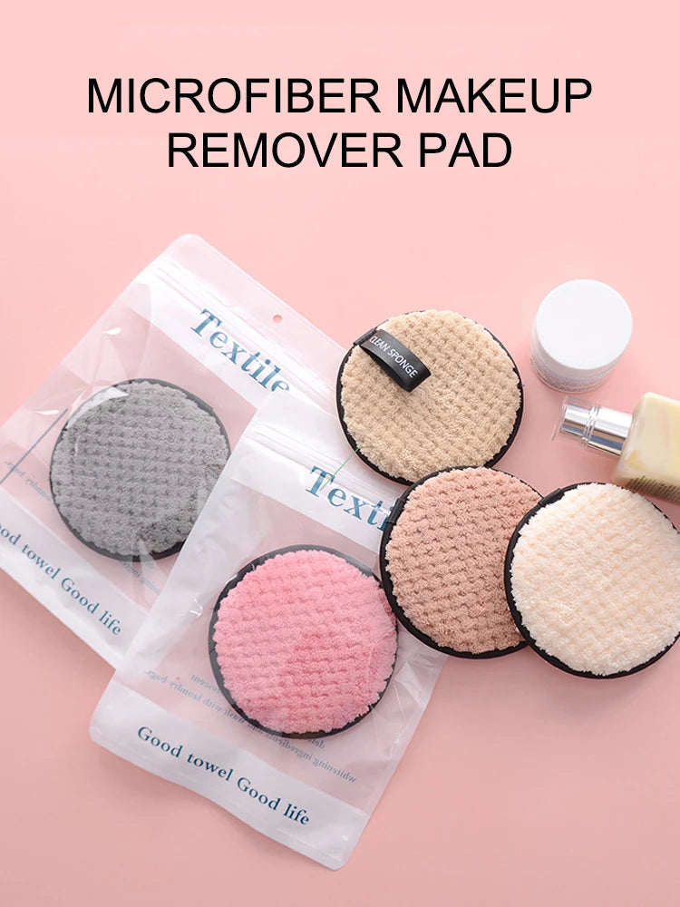 4PCS Makeup Remover Microfiber Cotton Pad Cosmetics Washable Makeup Towel Cleaning Sponge Skin Care Tool Makeup Remover and Faci