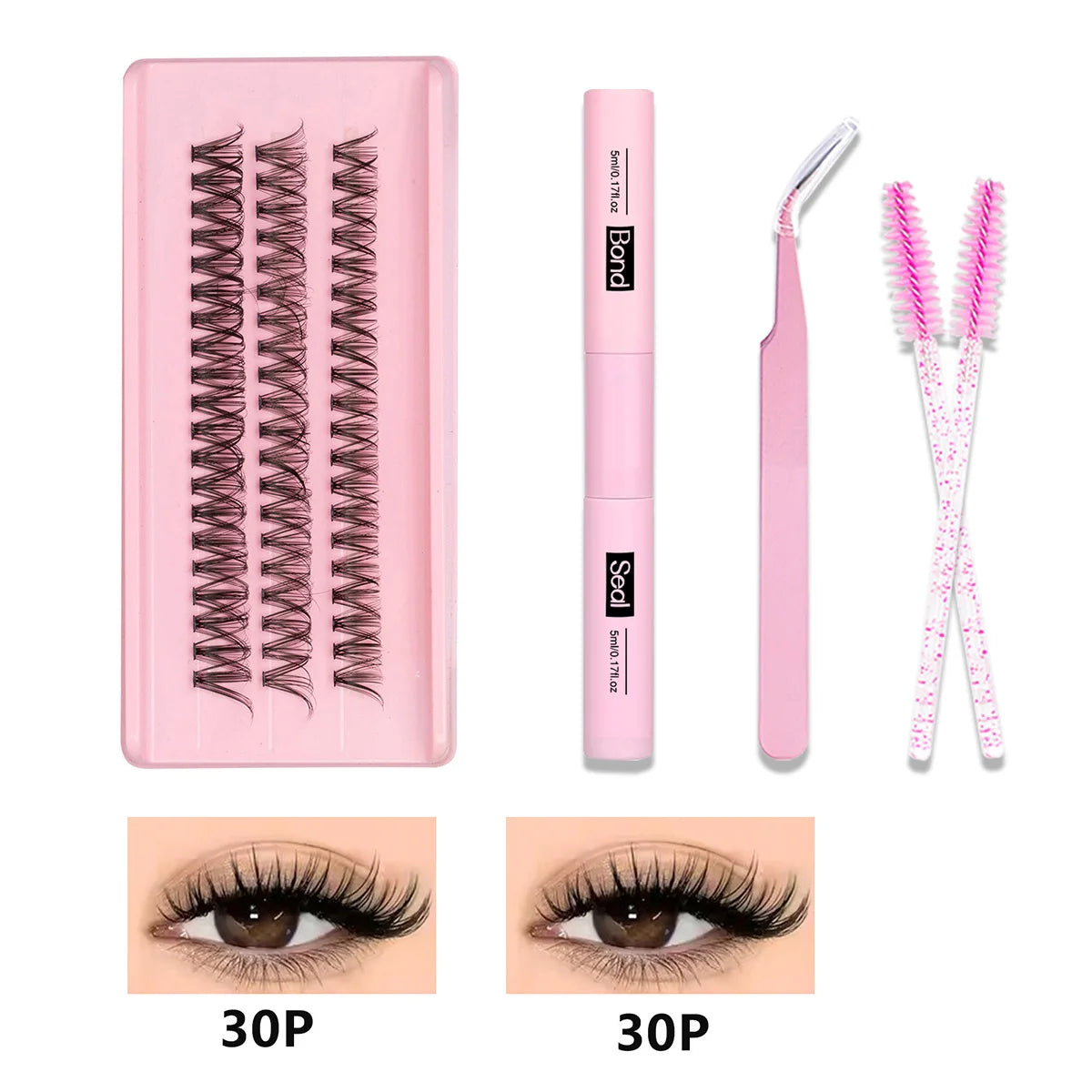 DIY Cluster Lashes Kit Individual Lashes 3D Faux Mink Lashes Wispy Eyelash Extension Soft Lashes Reuseable Makeup