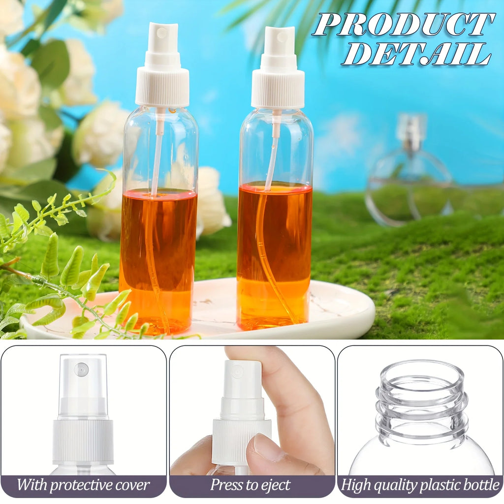 20PCS 10/20/30/50/60/100ML Refillable Clear Plastic Empty Mini Spray Container for Travel Cleaning Makeup Bottles Wholesale