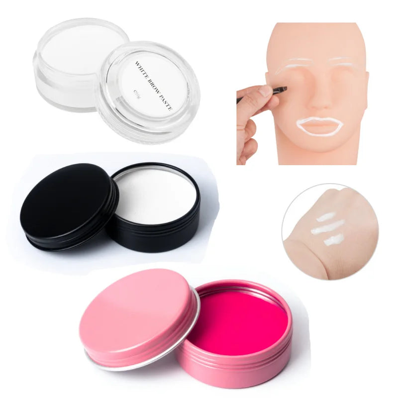 White/Pink Tattoo Brow Paste Microblading Eyebrow Marker Permanent Makeup Mapping Paste Brow Lip Shape Tool PMU Accessory Supply