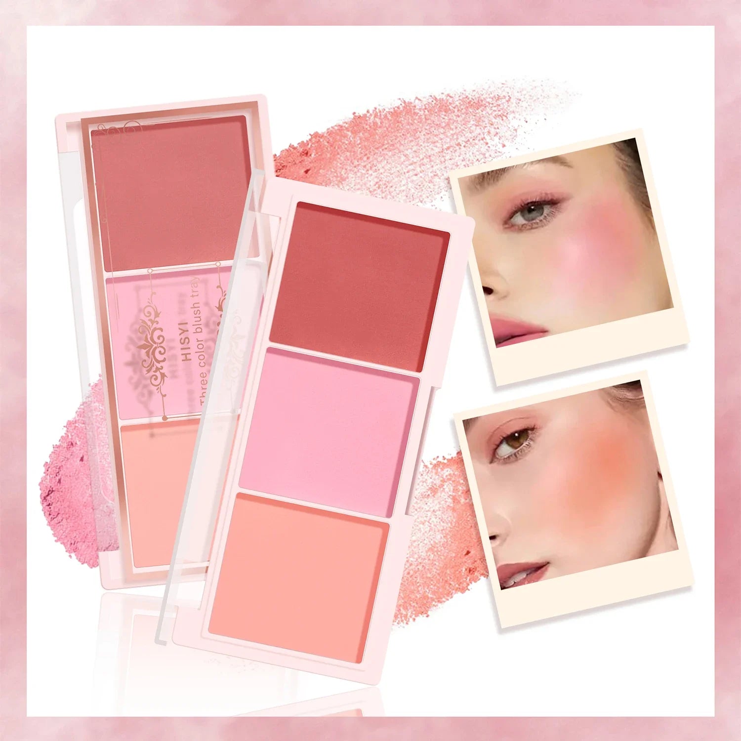 3-Color Cheek Red Plate Nude Makeup Natural Matte Milk Tea Orange Eye Shadow Makeup Lasting High Color Rendering Invisible