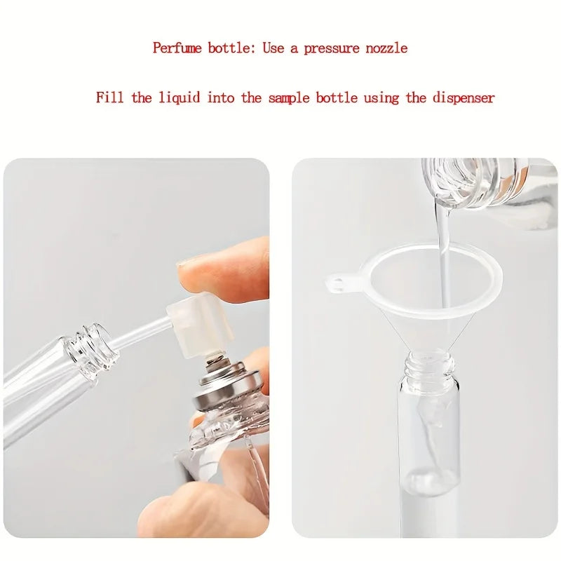 30pcs+4 accessories 2/3/5/10ML glass spray bottle-contains 30 spray bottles, 1 funnel, 1 dispensing artifact, 1 straw, 1 syringe