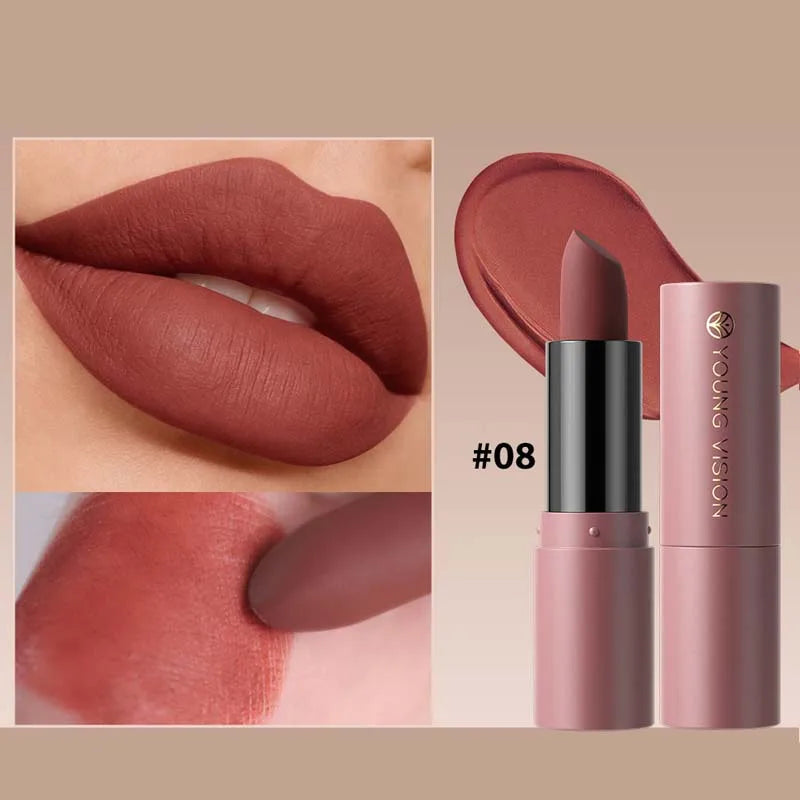 12-Color Matte Lipstick , Non-Fading, Non-Stick Cup Long-Lasting Velvet Finish, Smooth Matte Lip Color Waterproof Smudge-proof