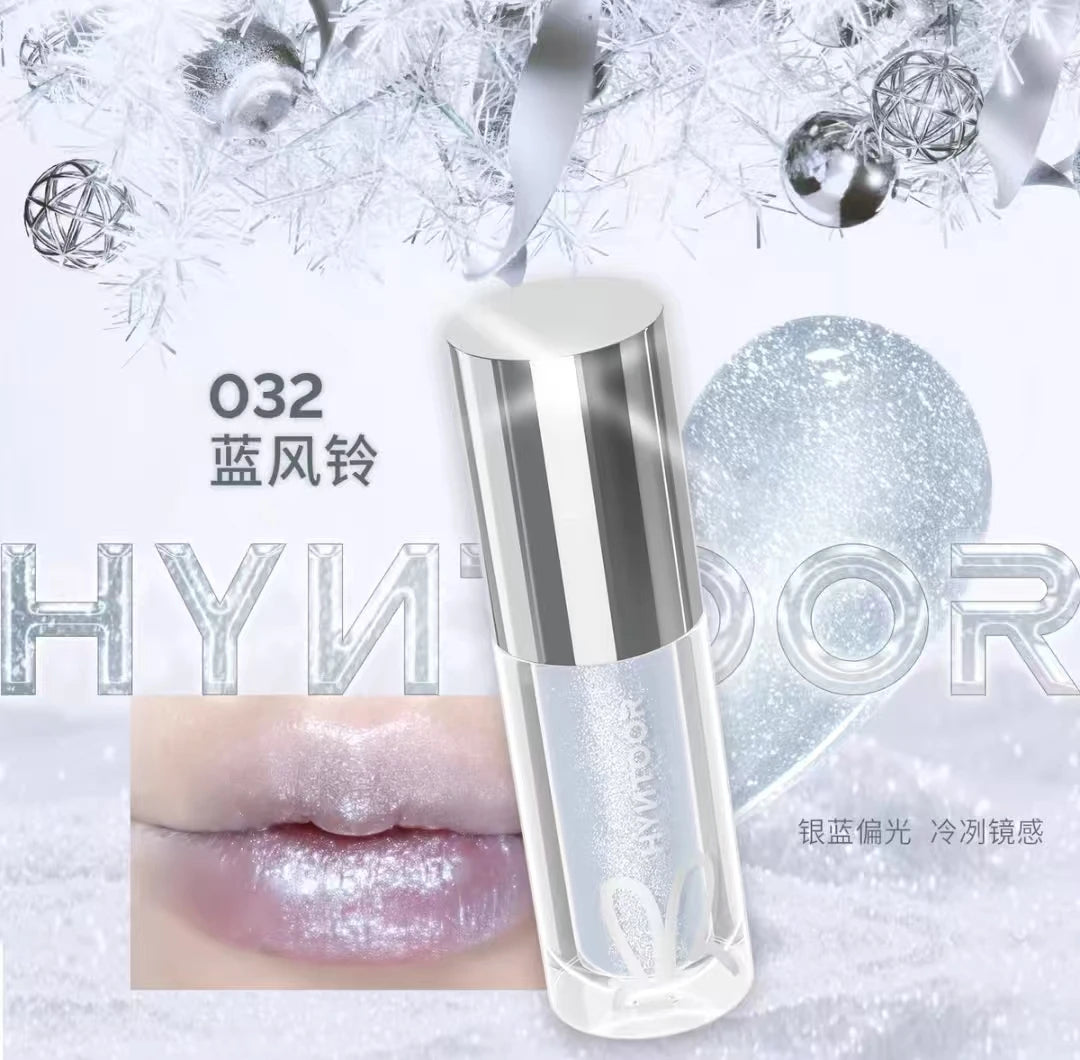 HYNTOOR Goth Lip Gloss Mirror Moist Nude Grey Black Silvery Fine Flash Low Saturation Lip Glaze Lasting Halloween Lip Makeup