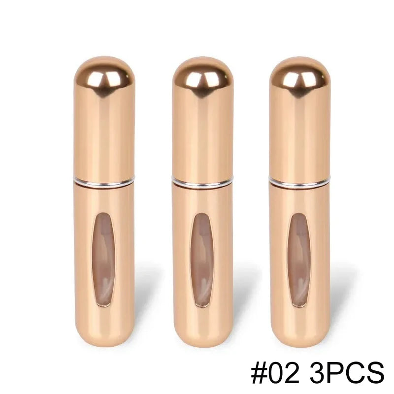 5ml Portable Refillable Spray Bottle Plastic liner Perfume Atomizer Mini Sample Bottle For Cosmetics Travel Empty Container