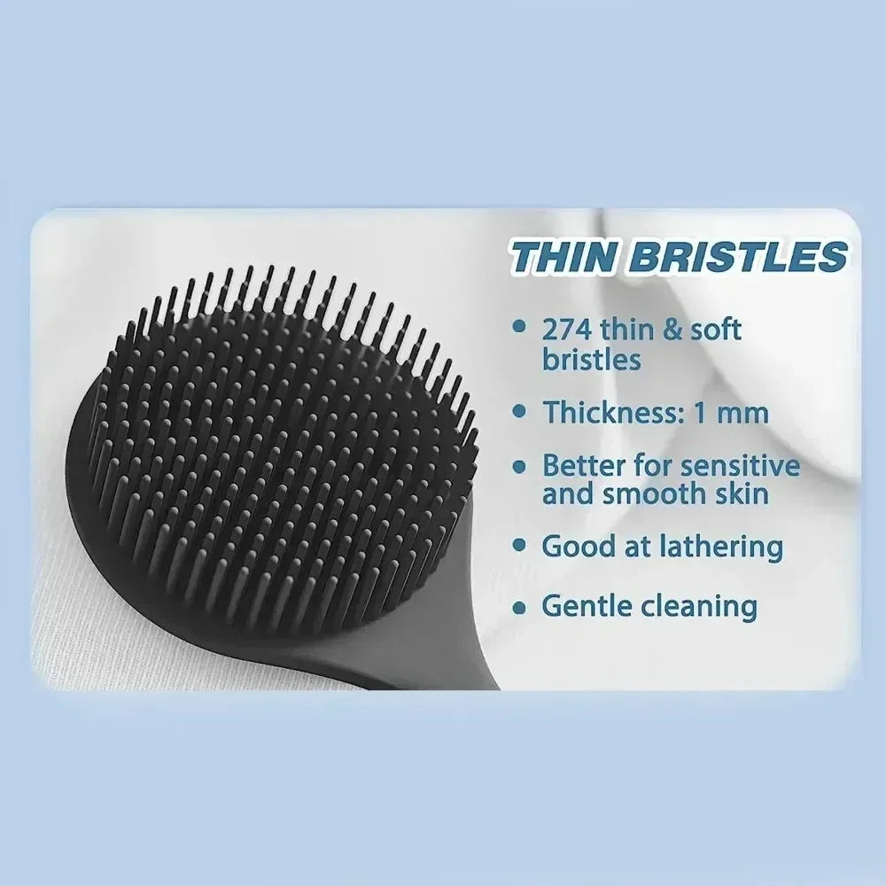 Silicone Long Handle Shower Brush Soft Haired Lazy Bath Tools Back Scrubber Sponge Exfoliating Skin Massager Bathroom Tools