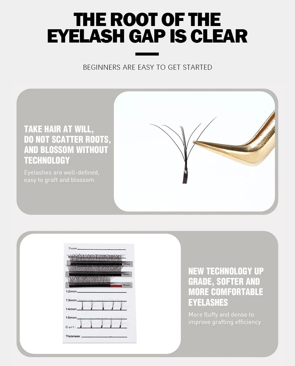 DeceMars L-curl M Curl YY 3D 4D 5D 6D Eyelash Extension 12 Lines for Makeup