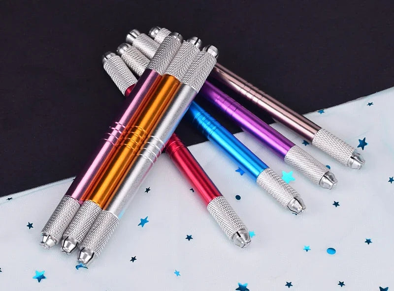 1PC Microblading Double Head Manual Pen Tattoo Machine Needle Blade Permanent Makeup Embroidered Eyebrow Lips Tebori Munsu