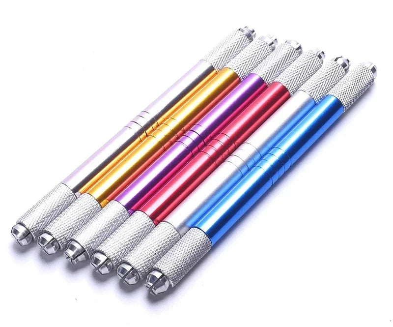 1PC Microblading Double Head Manual Pen Tattoo Machine Needle Blade Permanent Makeup Embroidered Eyebrow Lips Tebori Munsu