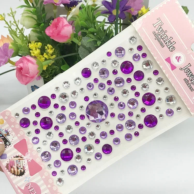 Rhinestone Acrylic Face Decoration Sticker Party Eyes Makeup Crystal Self-adhesive DIY Sticker Girls Face Diamond Tattoo Sticker