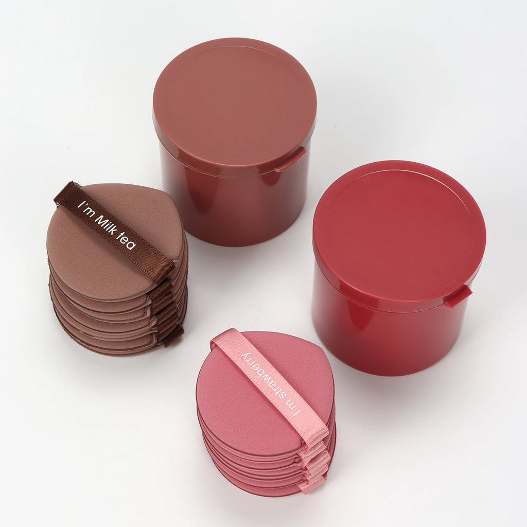 Karsyngirl 7Pcs/Box Strawberry Cosmetic Puff Set Double Side Women Soft Makeup Sponge Beauty Make up Powder Tools