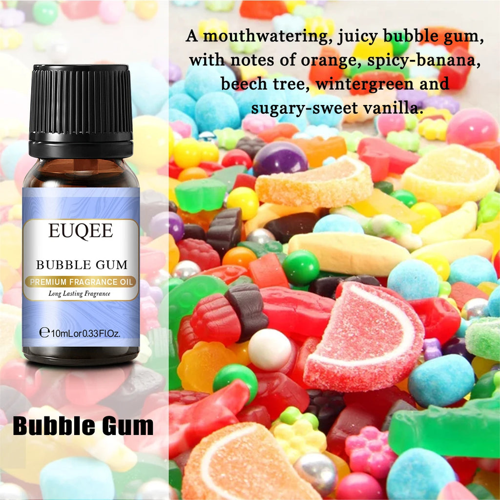 EUQEE 10ML Coconut & Vanilla Bubble Gum Fragrance Oil Coffee Pumpkin Pie Cedarwood Premium Aroma Oils For Making Candle,DIY Soap