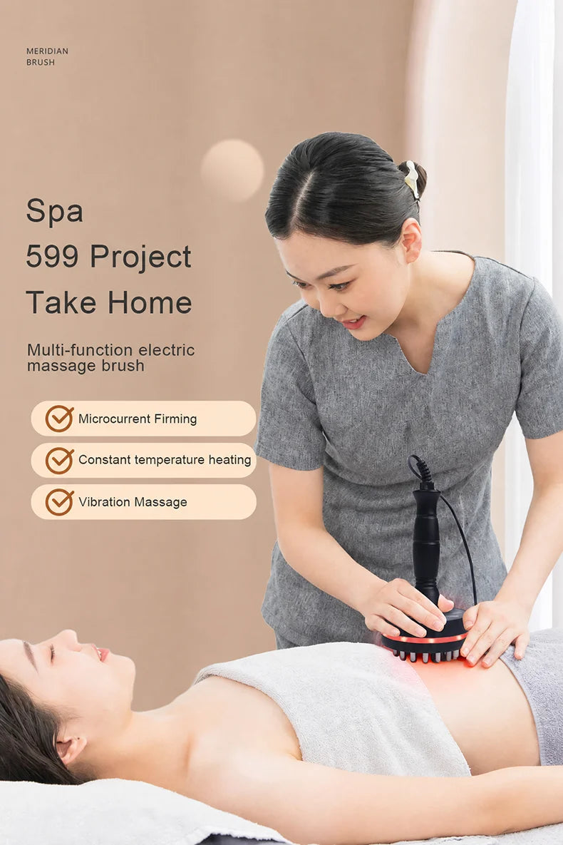 Electric Gua Sha Massager, Heating Body Massage Brush for Neck, Shoulder, Back, Legs and Abdomen, Portable Warm Massage Device f