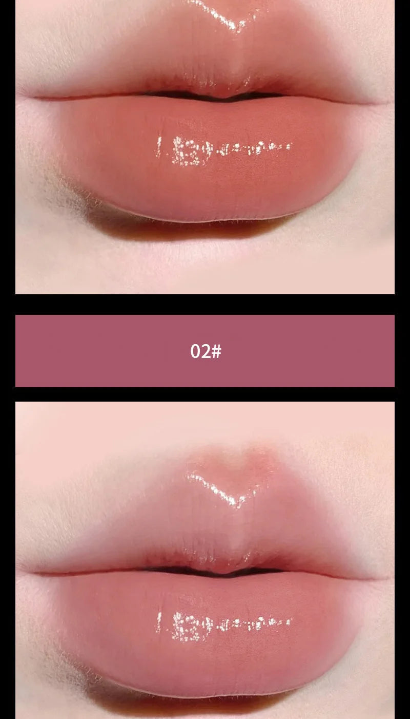 Lipstick Red Brown Lipstick Waterproof Moisturizing Mirror Lipstick Lip Gloss Natural Long-Lasting Makeup Valentine's Day Gift