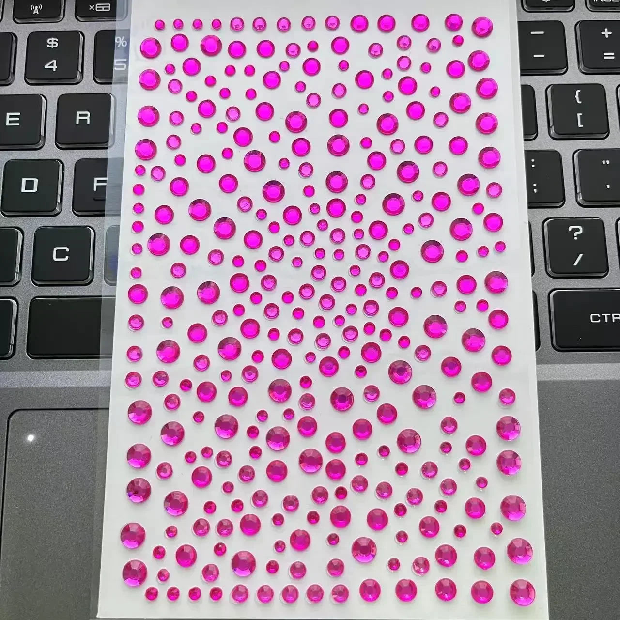 Rhinestone Acrylic Face Decoration Sticker Party Eyes Makeup Crystal Self-adhesive DIY Sticker Girls Face Diamond Tattoo Sticker