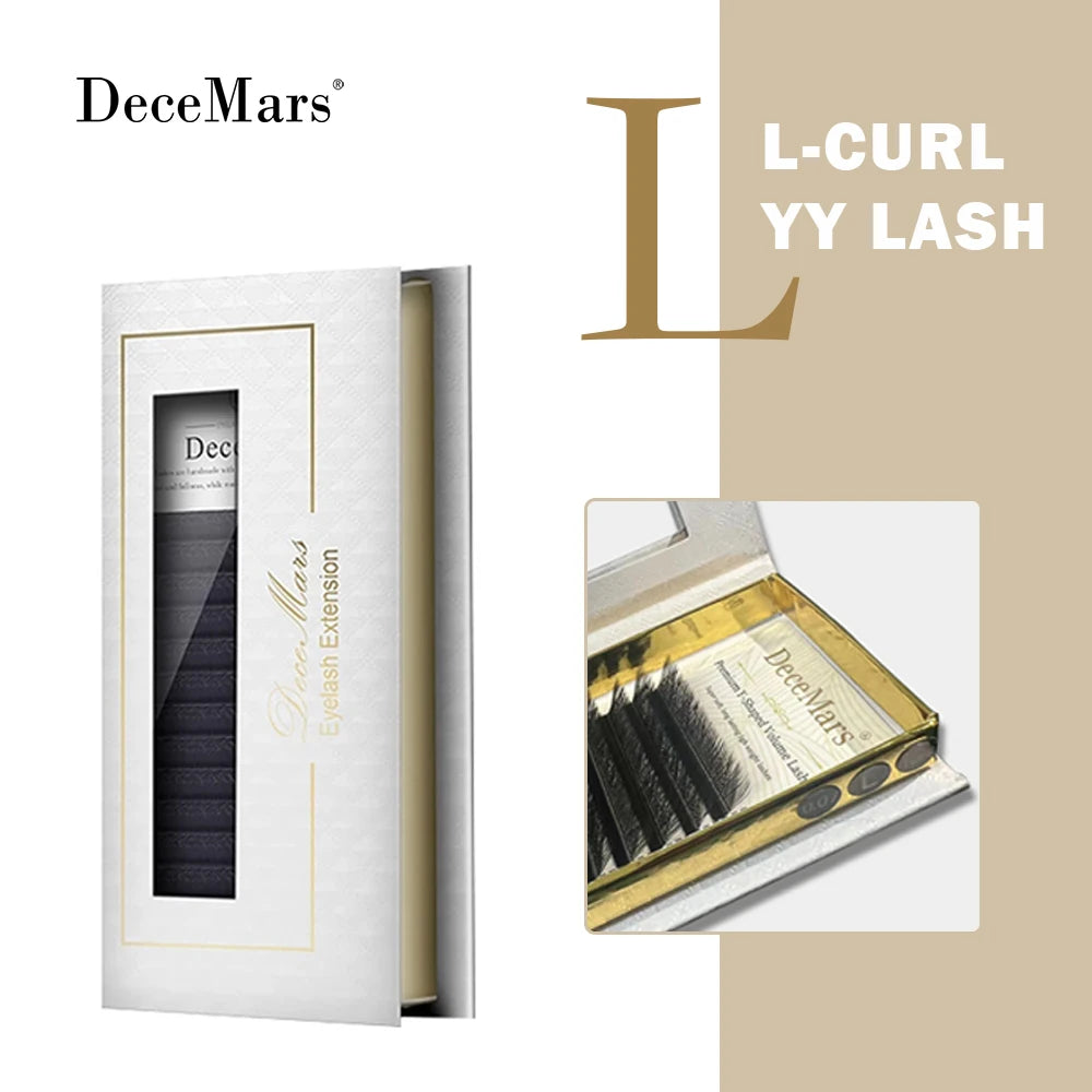 DeceMars L-curl M Curl YY 3D 4D 5D 6D Eyelash Extension 12 Lines for Makeup