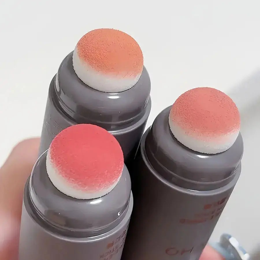 Double Head Sponge Monochrome Powder Blusher Lip and Cheek Dual-Use Durable Matte Natural Rouge Powder Blusher Stick Light Natur