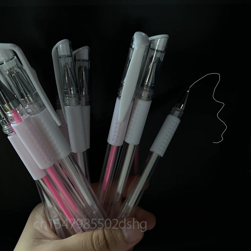 10pcs Pink White Brow Pen Skin Pen Waterproof Eyebrow Lip Tatoo Gel Marker Pen for Microblading Eyebrow Lip Scribe PMU Tool