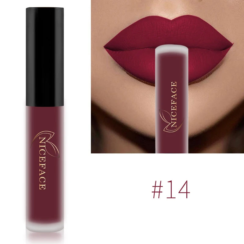 Nude Liquid Lipstick Ultra Matte Velvet Long Lasting Women Beauty Red Nonstick Cup Waterproof Purple Lip Gloss Lips Cosmetics
