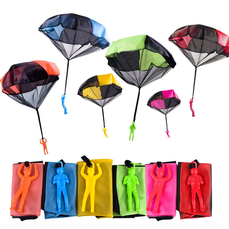 1pcs Hand Throwing Parachute Outdoor Funny Toys Game Play Toys for Fly Parachute Sport with Mini Soldier Toys