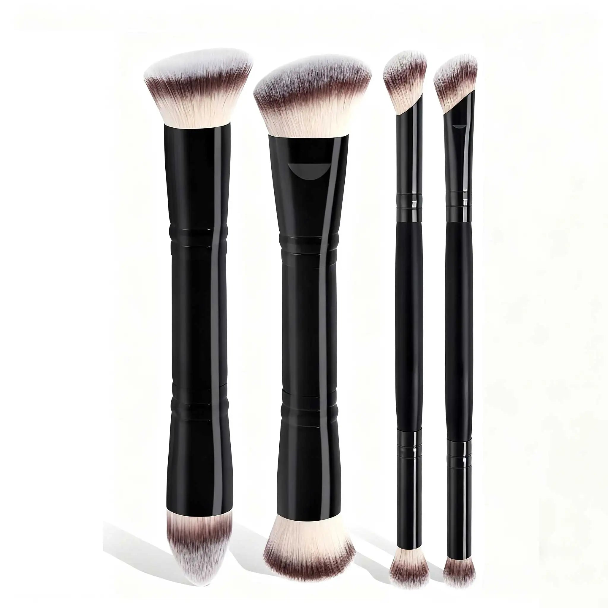 4pcs Basic Makeup Brushes Set With Box Dual-ended Foundations Powder Blush Details for Eyeshadow Brushes Beginner Travel