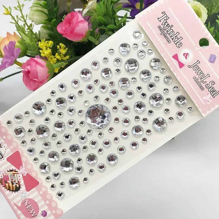 Rhinestone Acrylic Face Decoration Sticker Party Eyes Makeup Crystal Self-adhesive DIY Sticker Girls Face Diamond Tattoo Sticker
