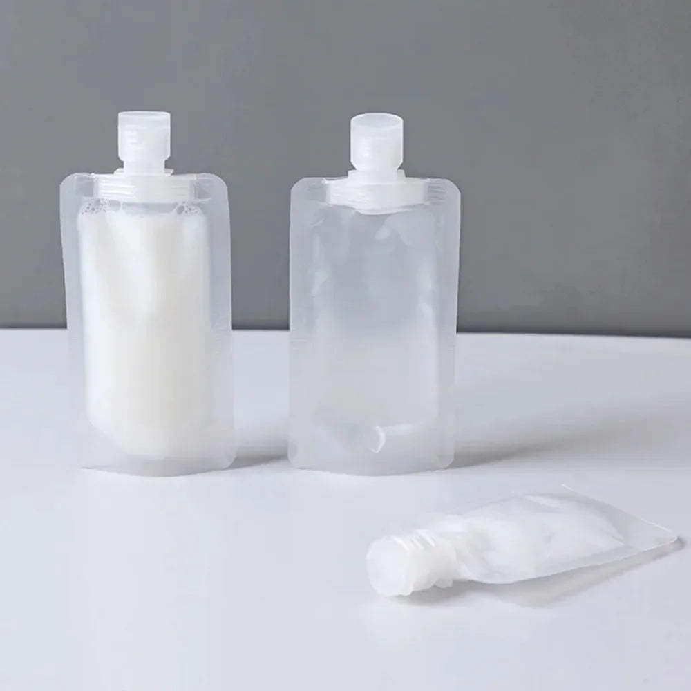 5Pcs Travel Bottles Empty Squeeze Bag Refillable Lotion Dispenser Bag Shampoo Toiletries Liquid Cosmetic Container Storage Pouch