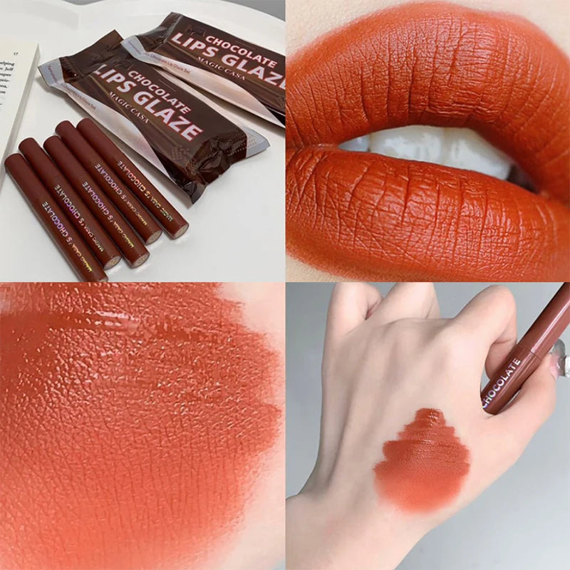 Chocolate five lip glaze set Mist matte lipstick girl student