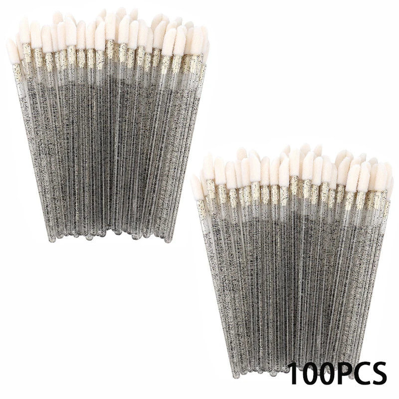 100/300PCS Crystal Lip Brush Lipstick Gloss Applicator Wands Wholesale For Eyelashes Extension Tool Kits Makeup Accessories