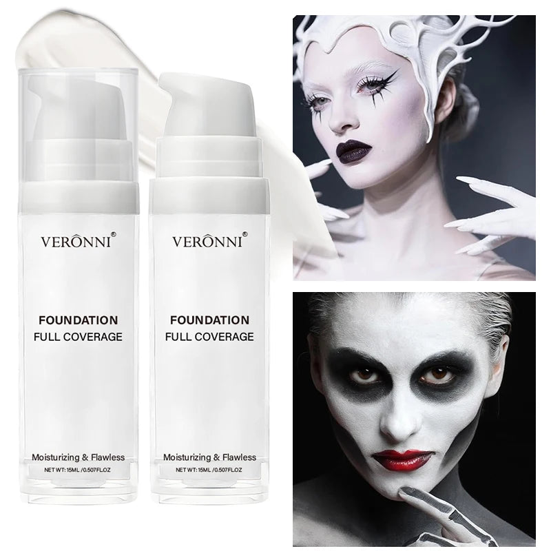 Pure White Liquid Foundation for COS Stage Makeup Long-lasting Concealer Mixable Pure White Foundation Adjuster Lighten&Brighten