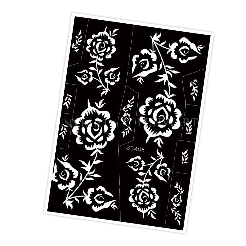 Reusable Stencil for Henna Flower Mehndi Design Tattoo Template for Women Henna Tattoo Stencil for Hand Foot Body Painting