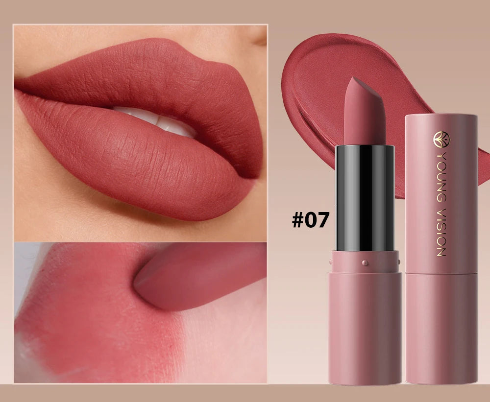 12-Color Matte Lipstick , Non-Fading, Non-Stick Cup Long-Lasting Velvet Finish, Smooth Matte Lip Color Waterproof Smudge-proof